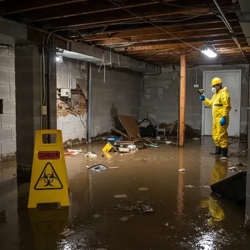 Flooded Basement Electrical Hazard in Chebanse, IL Property