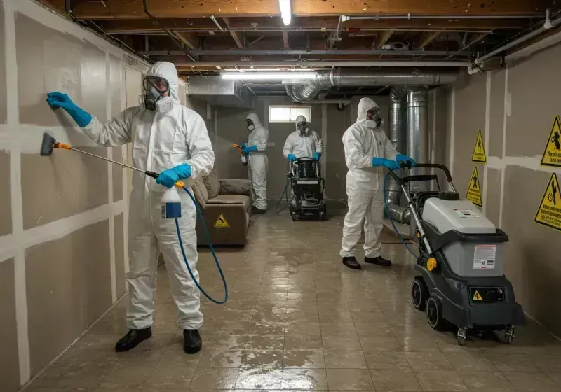 Basement Moisture Removal and Structural Drying process in Chebanse, IL